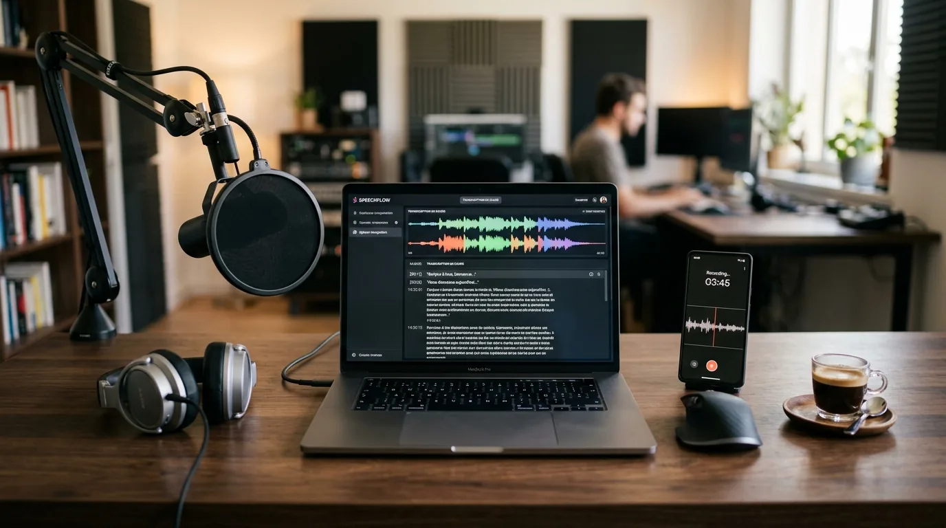 Poste de travail et logiciel IA de transcription audio en texte
