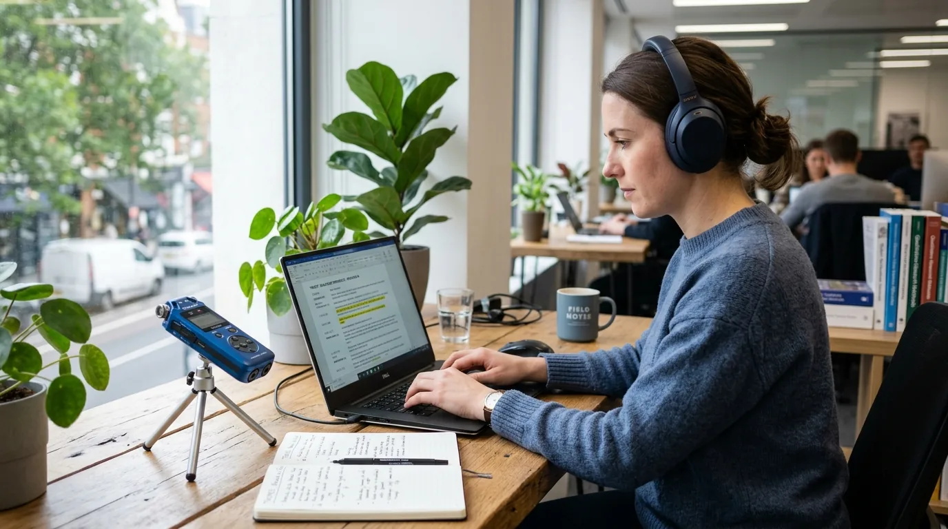 Analyse qualitative dans NVivo et transcription d'entretien audio