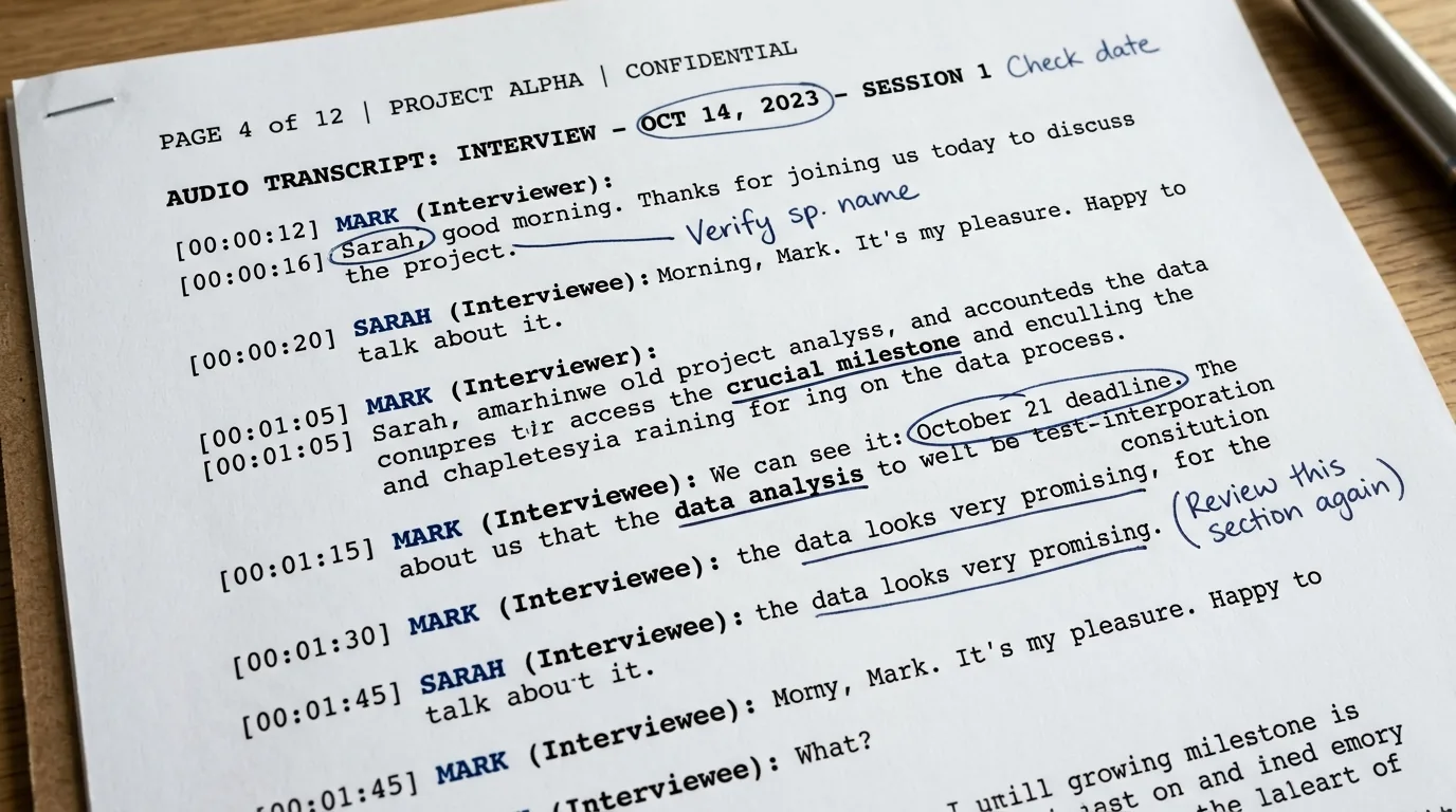 Transcriptions croisées avec annotations et horodatages