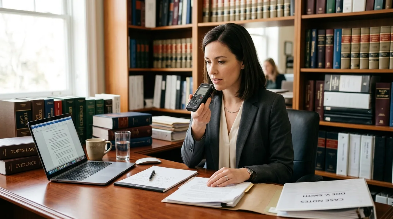 Dictée vocale juridique par un professionnel du droit
