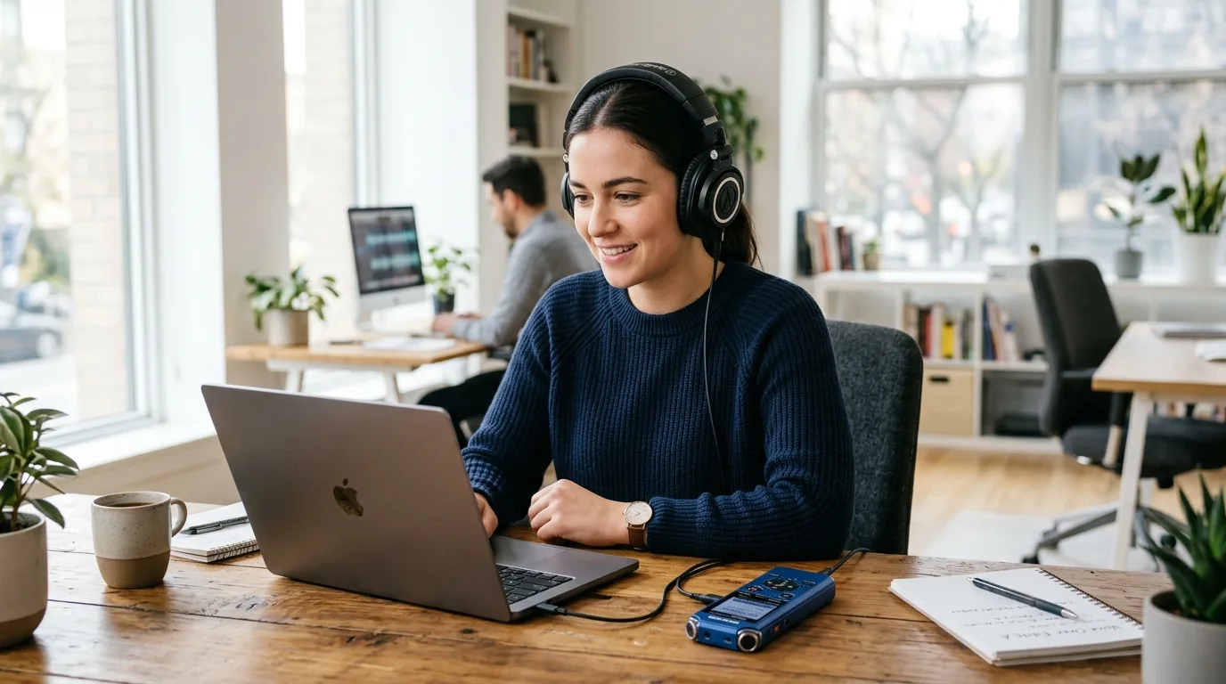 Méthode de transcription audio et relecture par professionnel