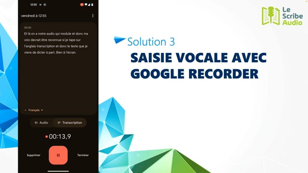 saisie vocale google recorder